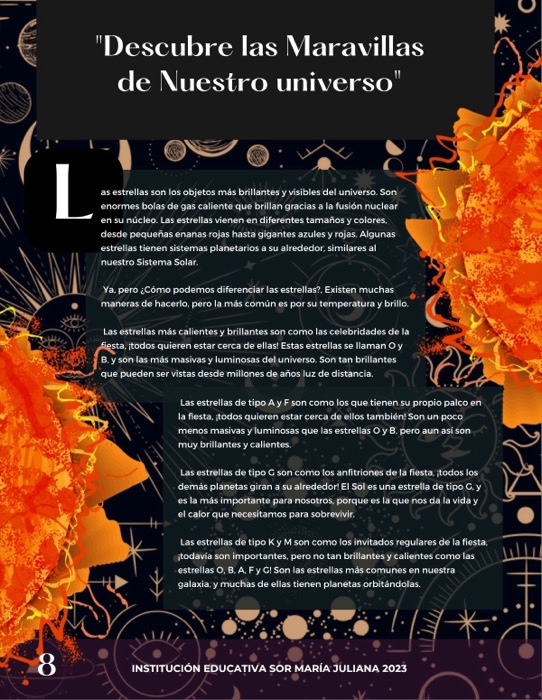 ¿Qué vemos en el cielo?, página 5: diseño editorial de Alvaro Cardenas Orozco