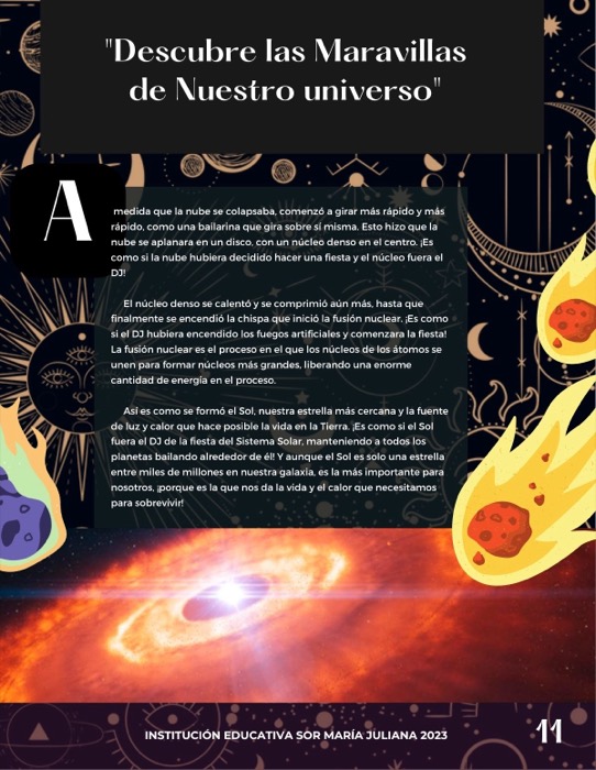 ¿Qué vemos en el cielo?, página 6: diseño editorial de Alvaro Cardenas Orozco