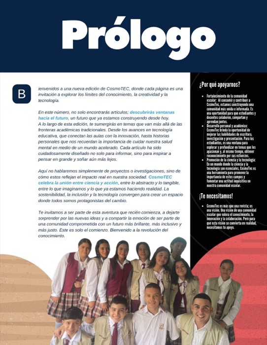 CosmoTec, página 7: diseño editorial de Alvaro Cardenas Orozco