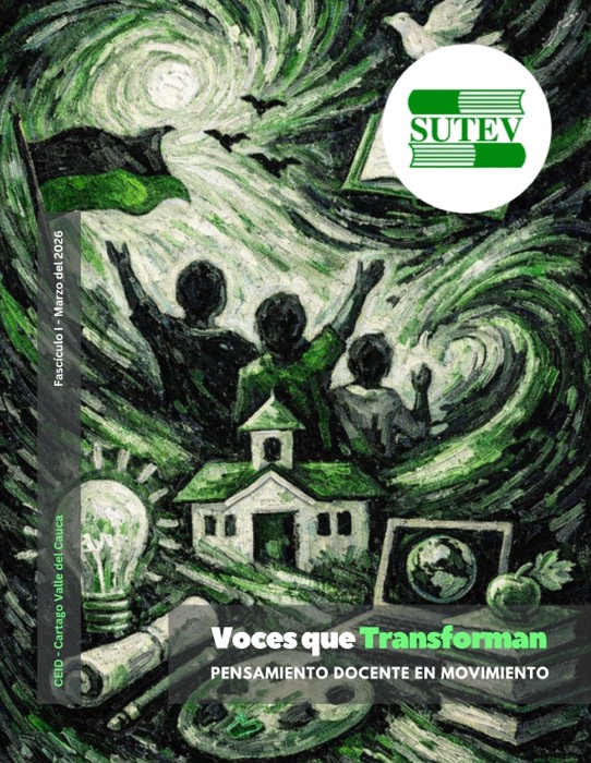 Voces que Transforman, página 1: diseño editorial de Alvaro Cardenas Orozco