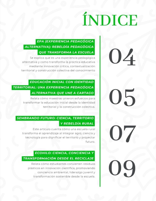 Voces que Transforman, página 2: diseño editorial de Alvaro Cardenas Orozco