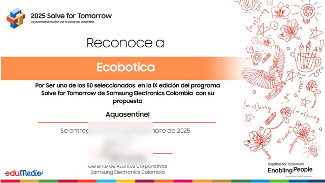Certificado de Ecobotica entre los 50 equipos seleccionados de Solve for Tomorrow 2025