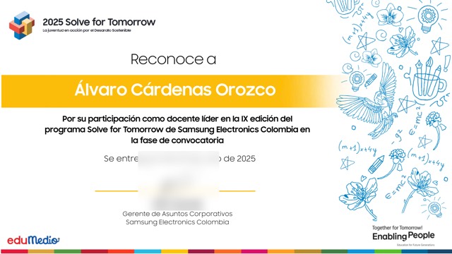 Certificado: Docente líder, Solve for Tomorrow IX